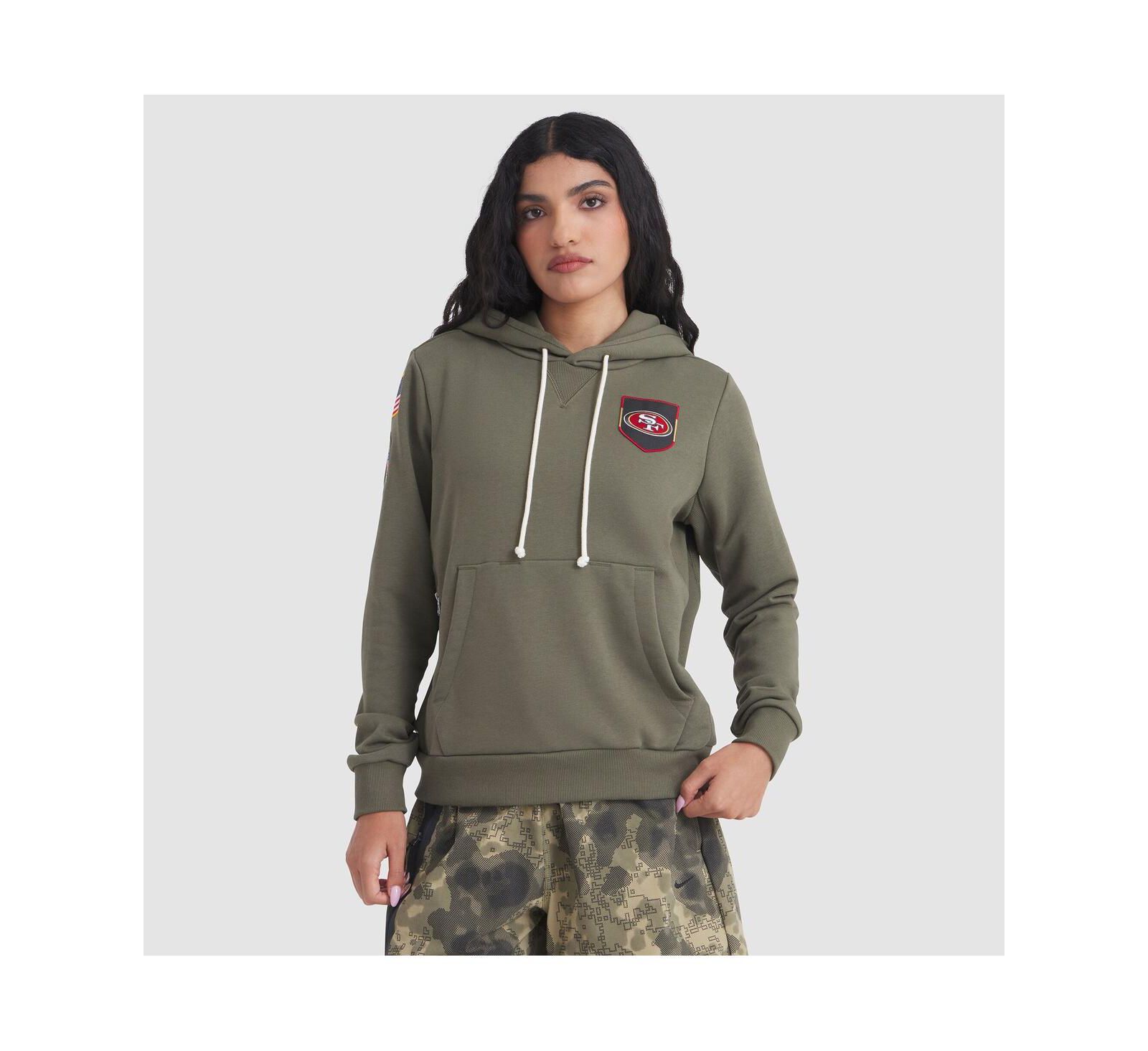 Женское худи Nike Olive San Francisco 49ers 2025 Salute to Service Sideline Standard Issue Dri-FIT