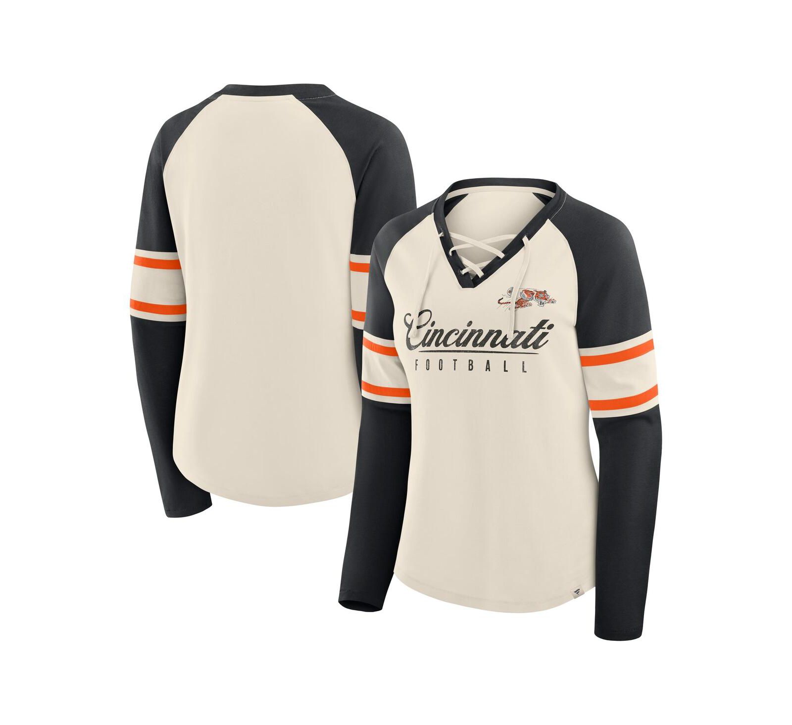 Fanatics Женская футболка с длинным рукавом и V-образным вырезом Cincinnati Bengals