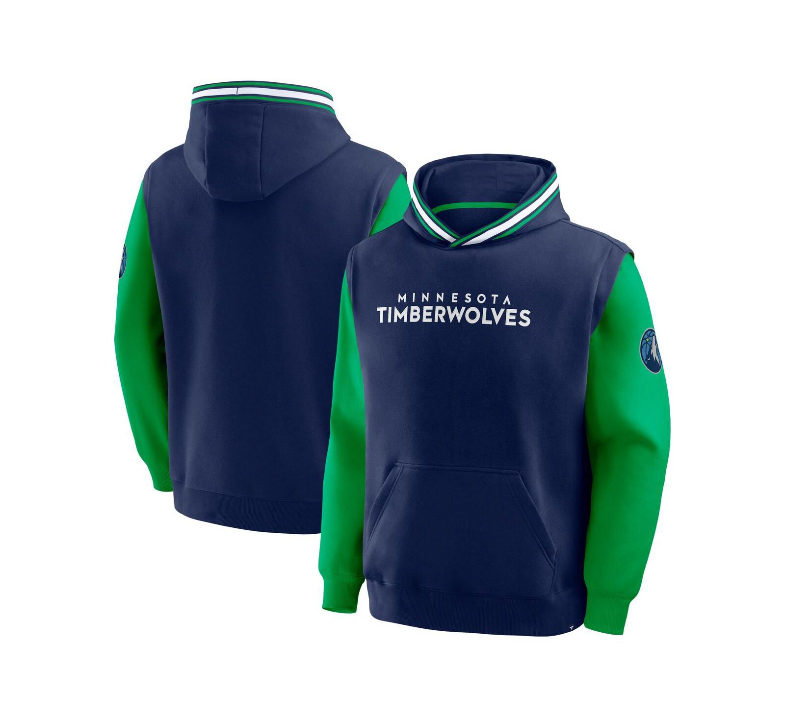 Мужское худи Fanatics Minnesota Timberwolves Fastbreak, темно-синее/зеленое