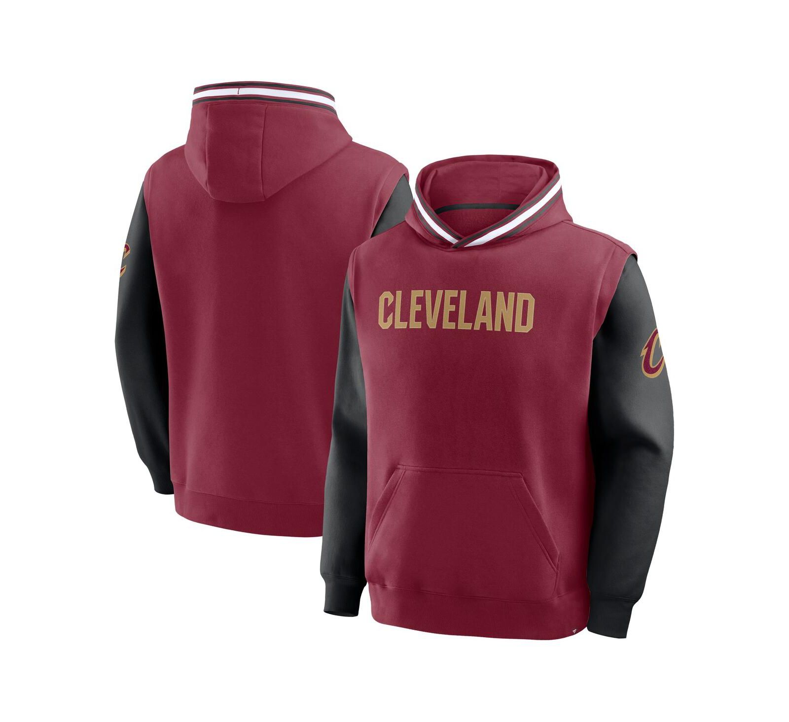 Мужское худи Fanatics Cleveland Cavaliers Half Court Shot Clock Fastbreak Wine/Black