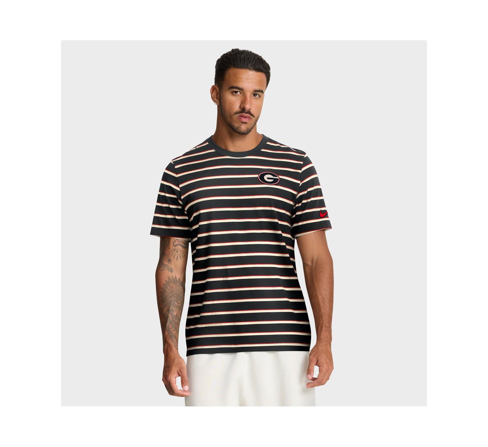 Nike Men's Black Georgia Bulldogs Athletic Prep Legacy Summit Stripe T-Shirt