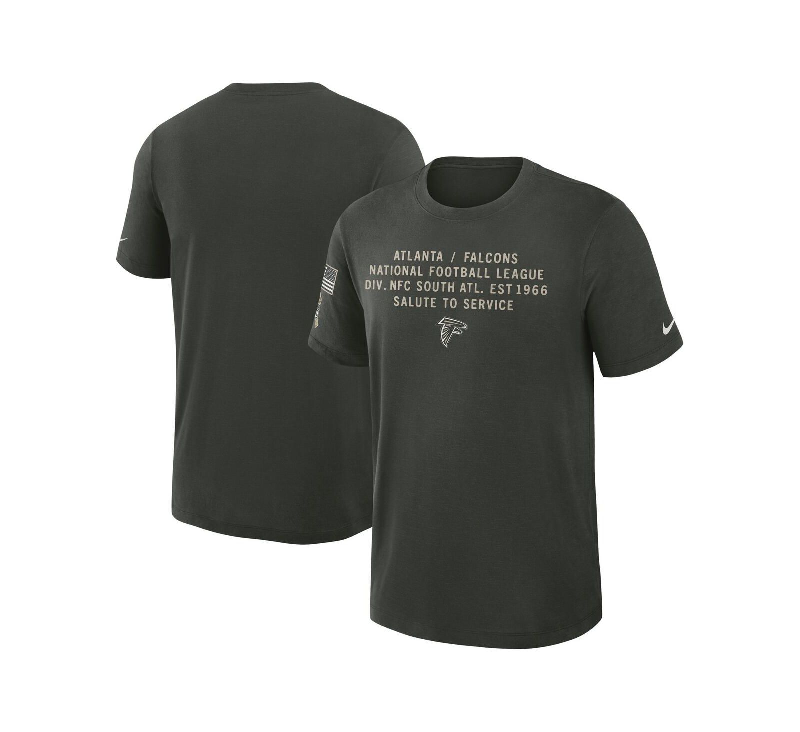 Мужская футболка Nike Atlanta Falcons 2025 Salute to Service Sideline Slub Dri-FIT темно-зеленого цвета