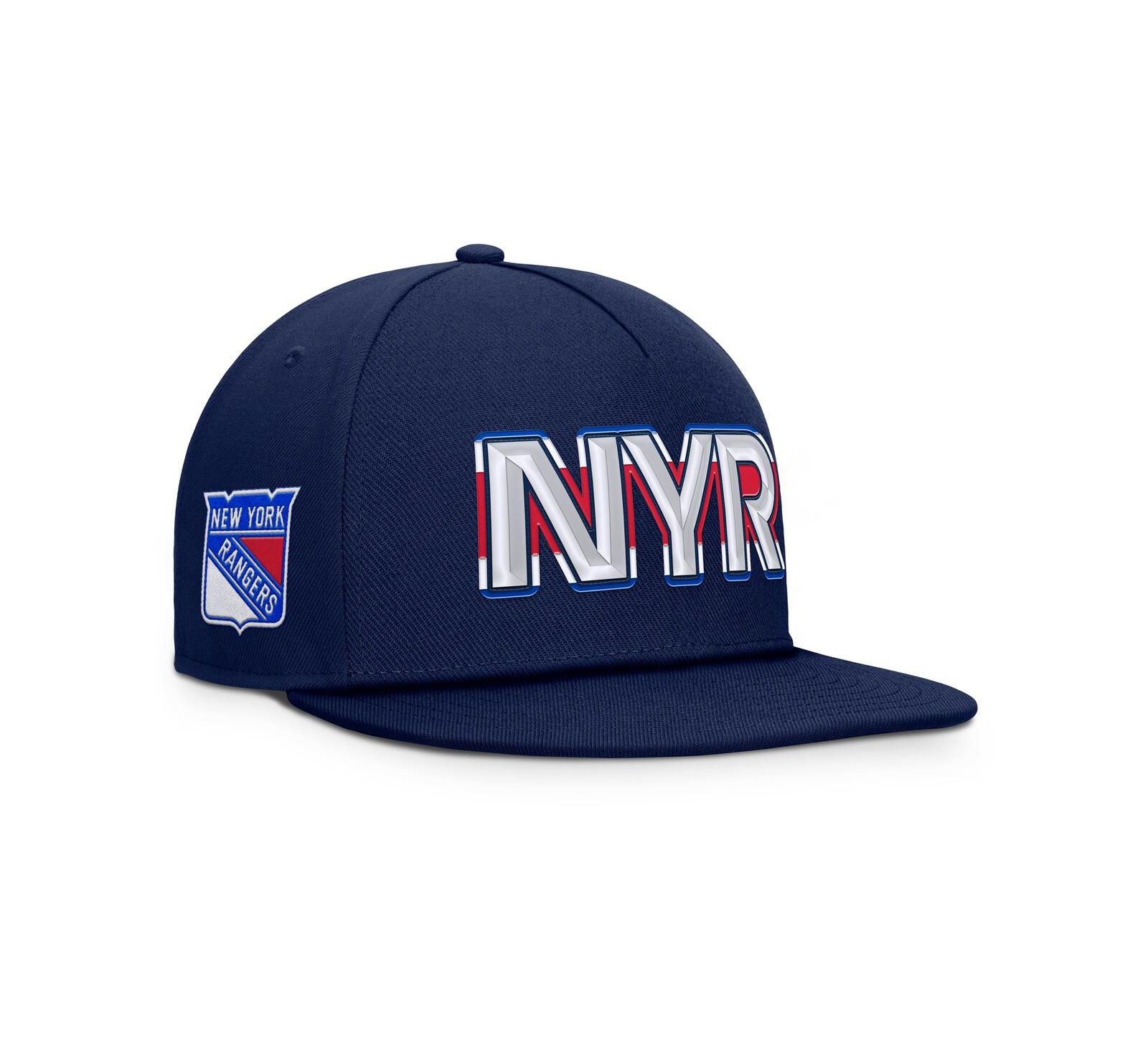 Мужская кепка Fanatics New York Rangers Authentic Pro Rink Team Code Snapback, темно-синяя