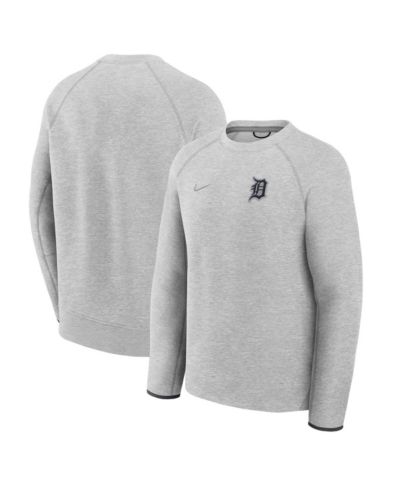 Nike Мужской серо-угольный свитшот Nike Men's Heather Charcoal Detroit Tigers Tech Fleece Raglan