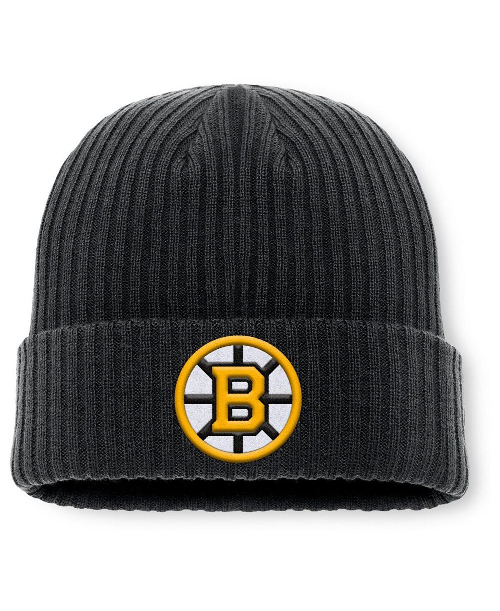 Fanatics Men's Black Boston Bruins Primary Logo Cuffed Knit Hat