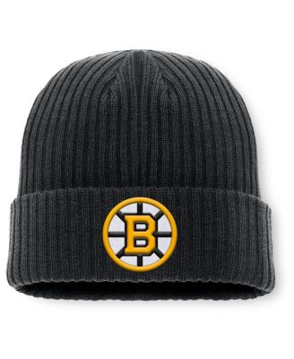 Fanatics Men's Black Boston Bruins Primary Logo Cuffed Knit Hat