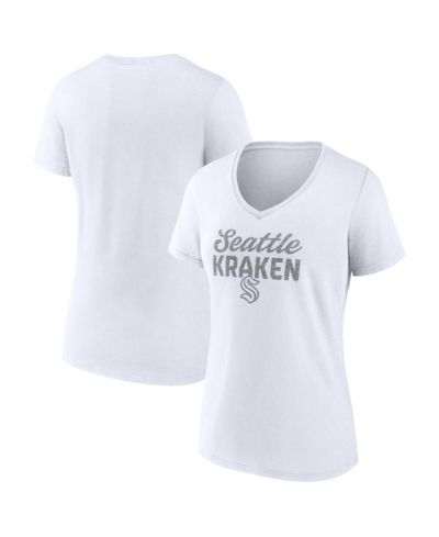 Fanatics Women's Seattle Kraken White Out V-Neck T-Shirt