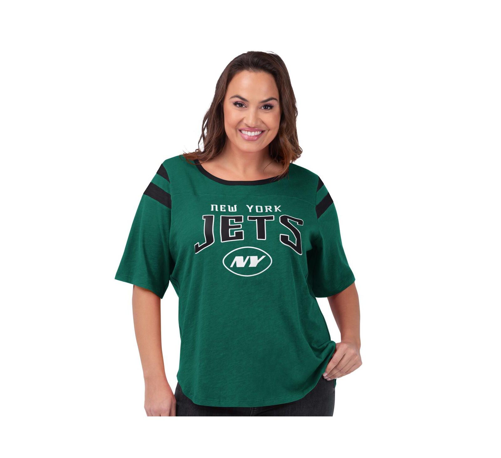 G-III 4Her by Carl Banks Women's Green New York Jets Plus Size Linebacker T-Shirt