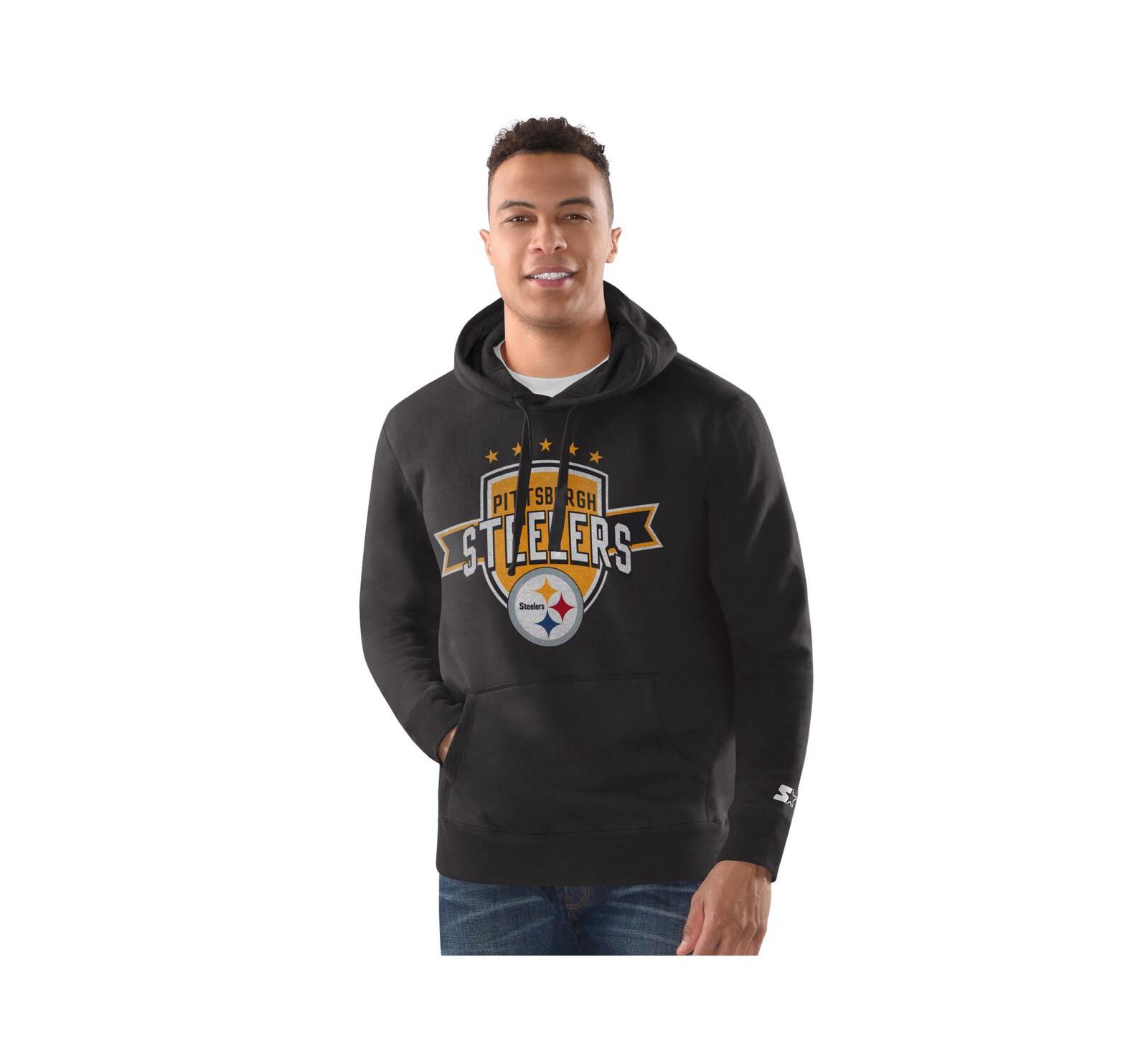 Мужское худи Starter Black Pittsburgh Steelers Pullover