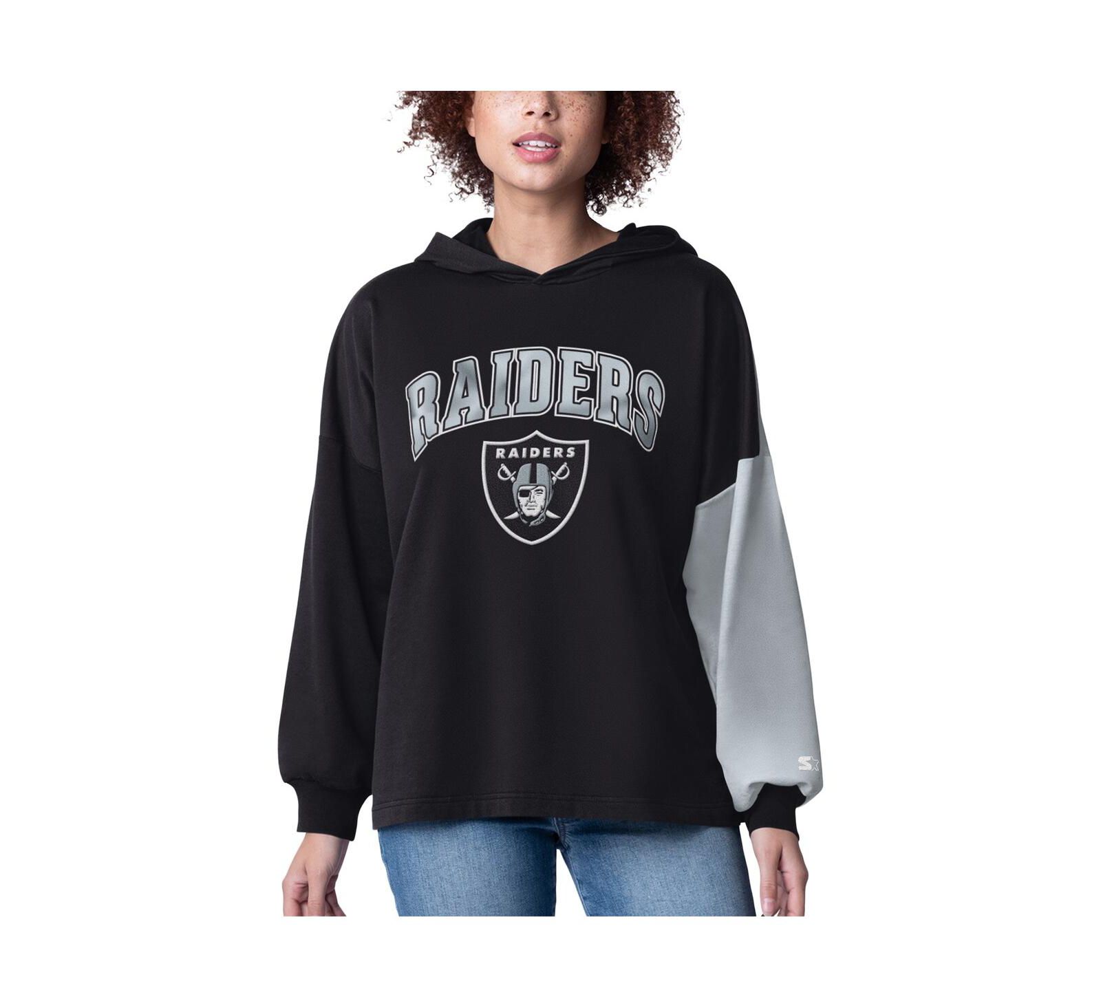 Starter Женское черное худи с длинным рукавом Las Vegas Raiders Power Move