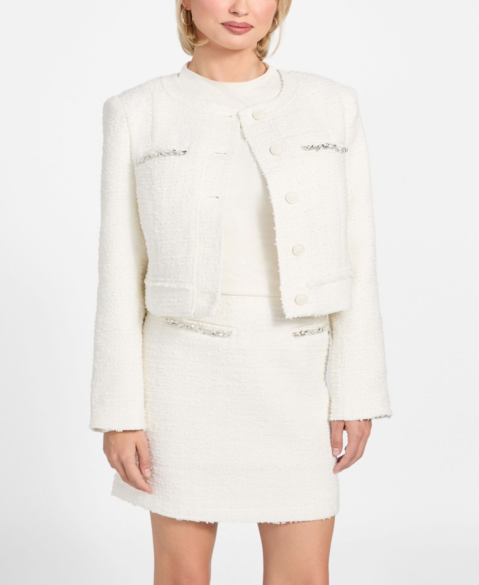 Женский укороченный жакет GUESS Clotilde Tweed