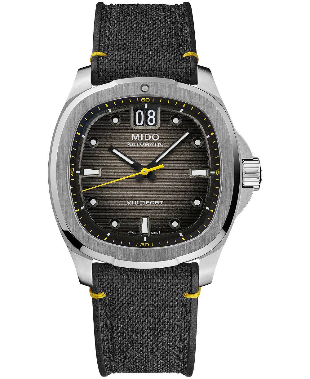 Mido Men's Multifort Swiss Automatic Big Date Black Fabric Strap Watch 40mm