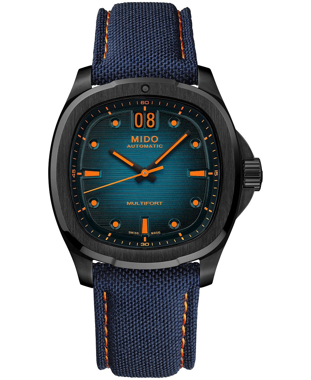 Mido Men's Swiss Automatic Multifort Big Date Blue-Fabric Watch 40mm
