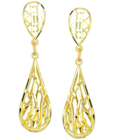 Серьги Bliss Intricate Filigree Dangle Drop из желтого золота 10k