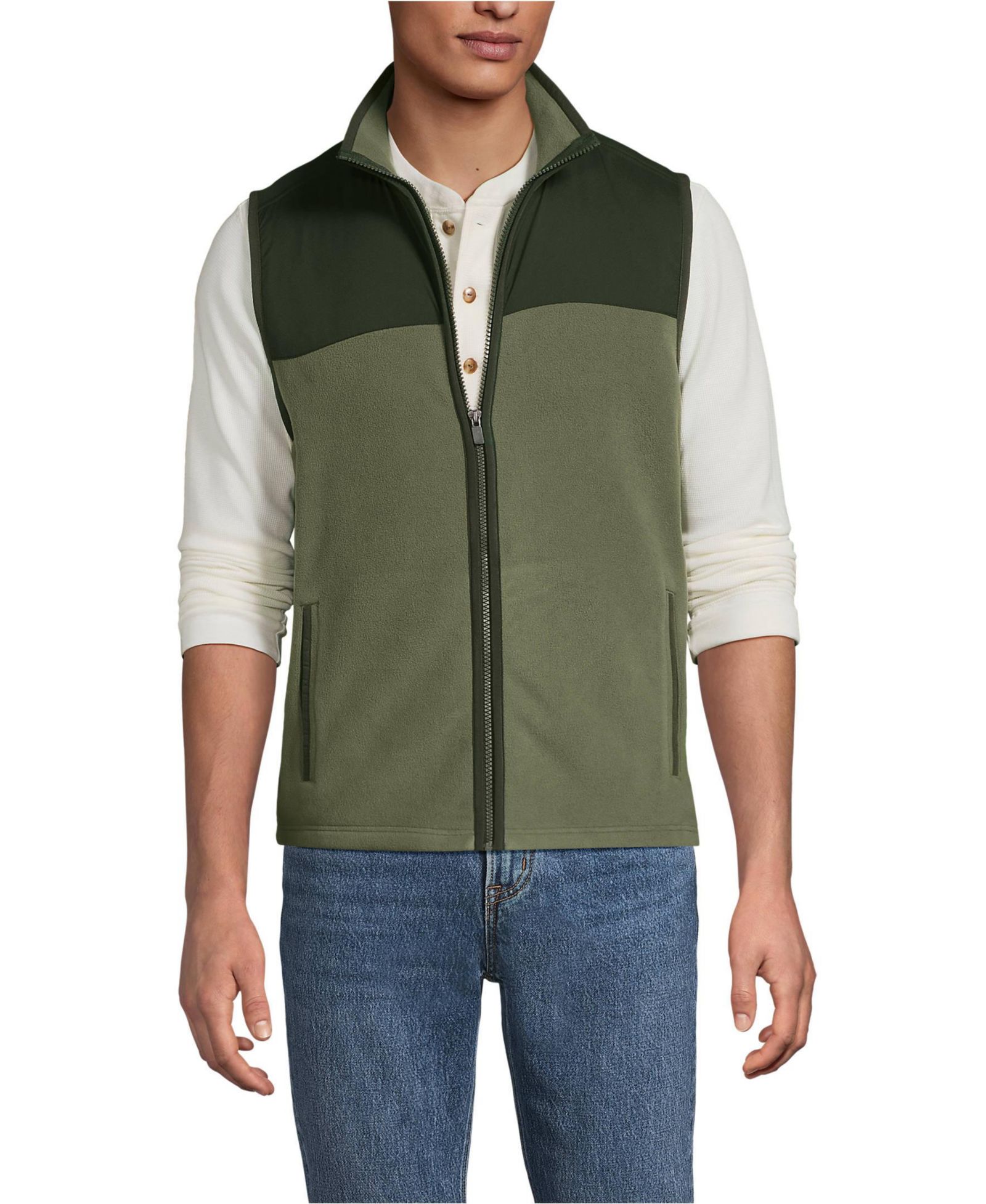 Флисовый жилет Lands' End Big & Tall Anyweather RainDefense