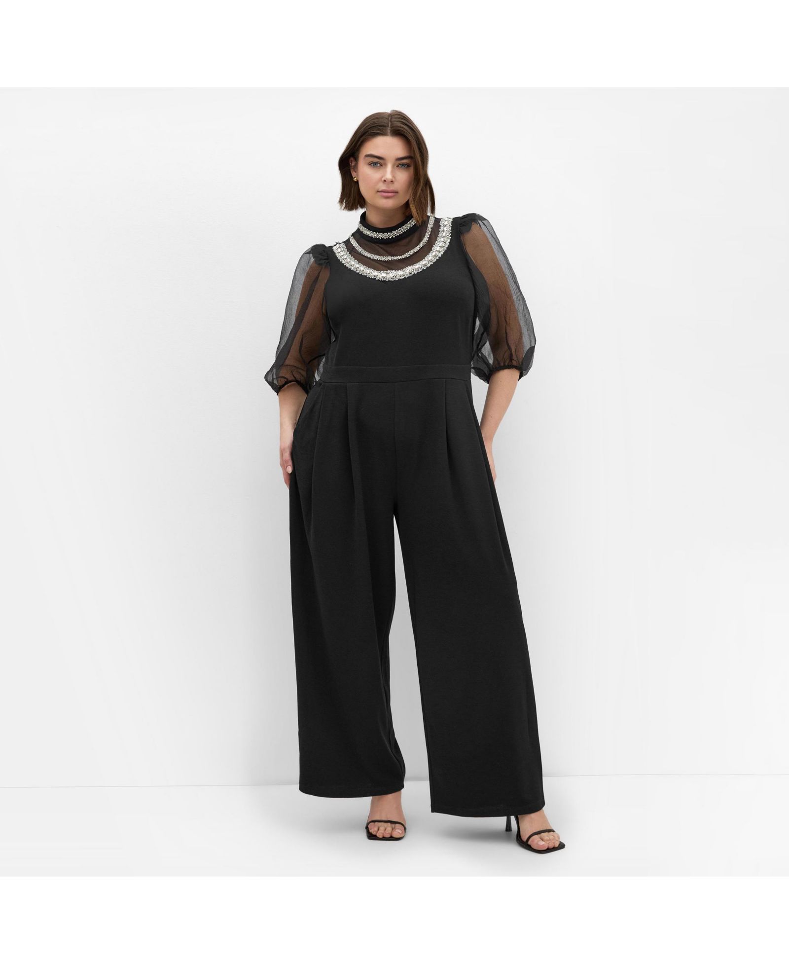 Комбинезон Plus Size CITY CHIC Phoenix Sheer Sleeve