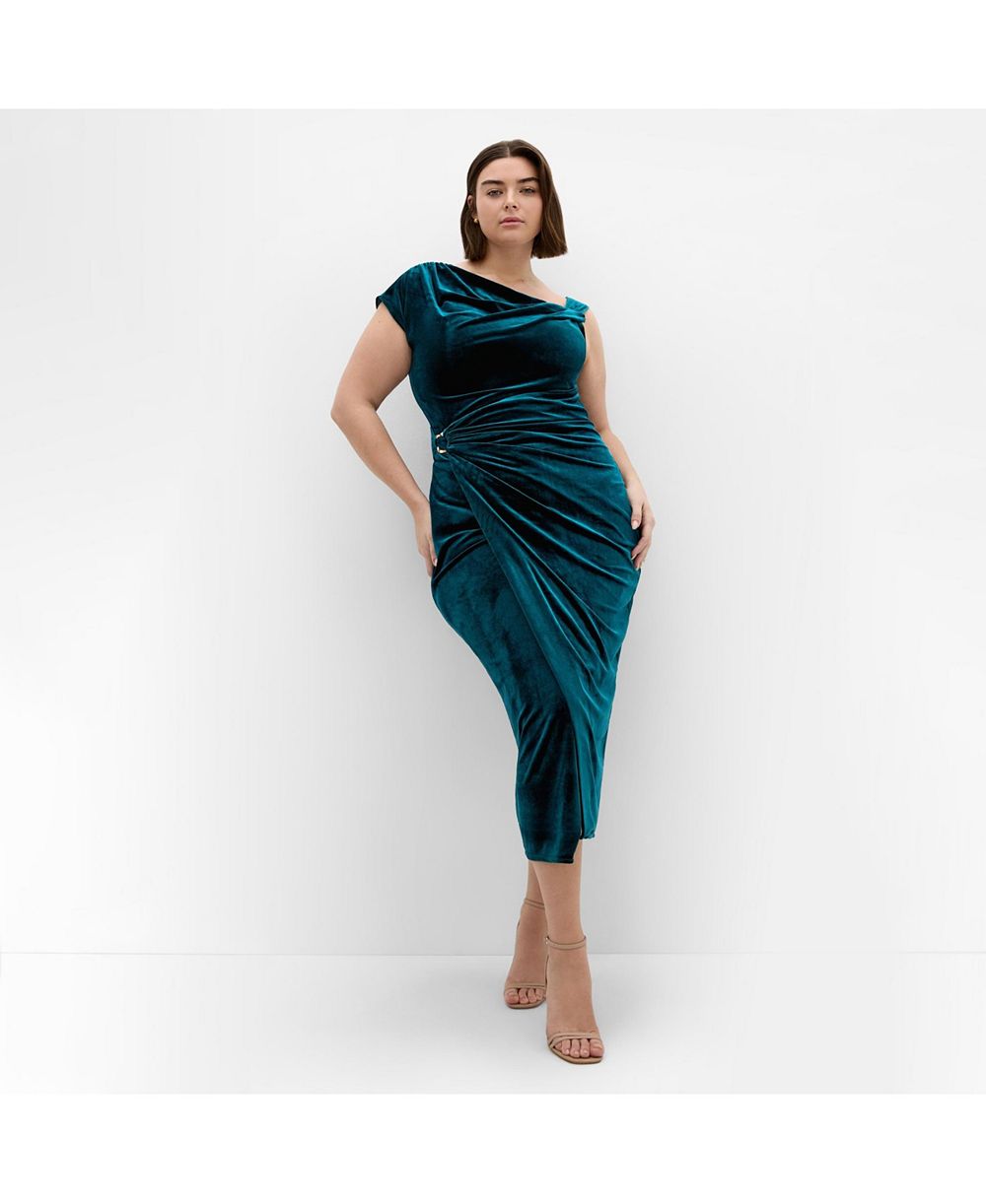 CITY CHIC Plus Size Vivi Velour Midi Dress