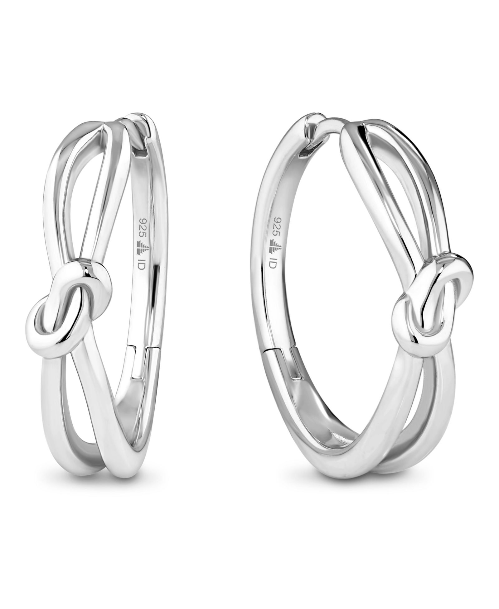 Devata серьги-кольца Love Knot из стерлингового серебра с напылением Rhodium