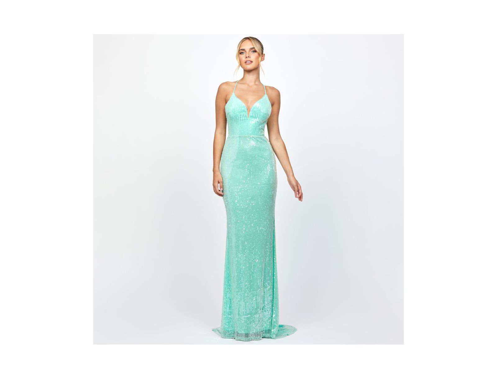 BARIANO Indyana Sequin Strappy Back Maxi