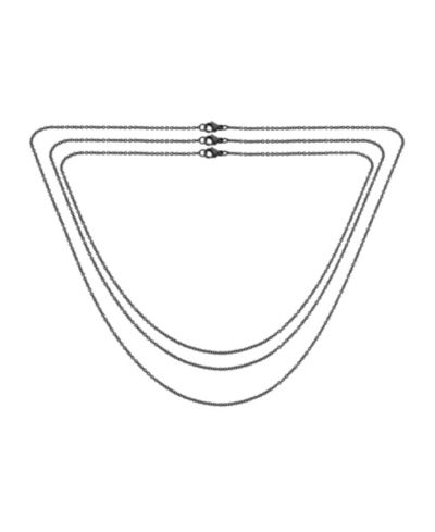 Bling Jewelry 3 Set Unisex Elegant Dainty Rolo Cable Chain Necklace Black Stainless Steel