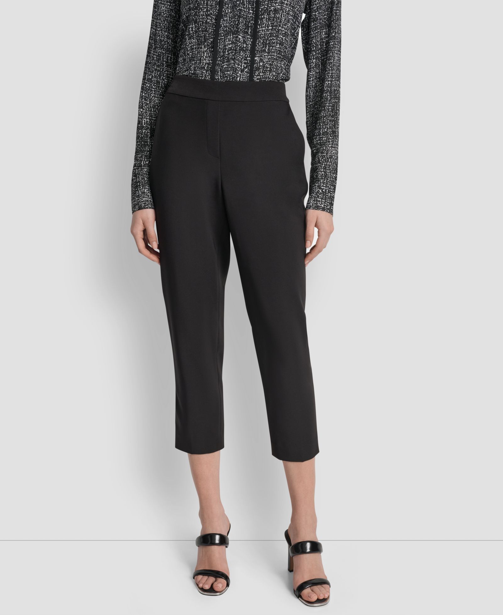 DKNY Petite Mid-Rise Pull-On Cropped Pants