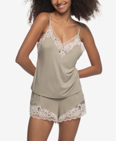Felina Women's Regular Amelie Jersey Vintage Lace Cami with Shorts Set