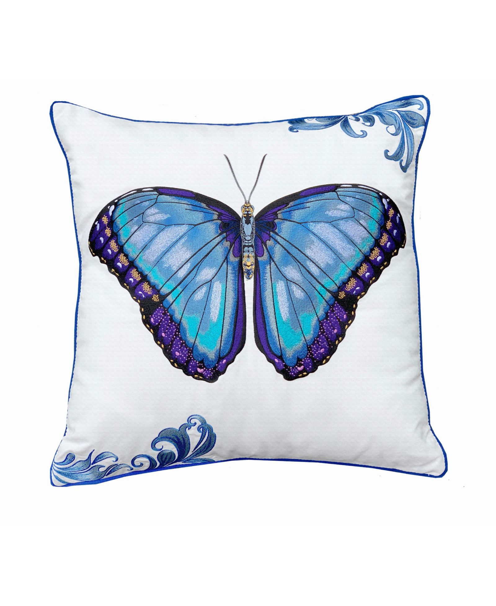 Декоративная интерьерная подушка Bold Blue Butterfly для дома и улицы