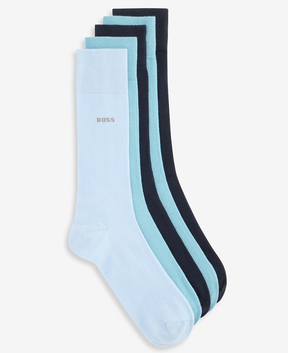 Мужские носки BOSS by Hugo Boss с логотипом и рифленым манжетом, 5 пар