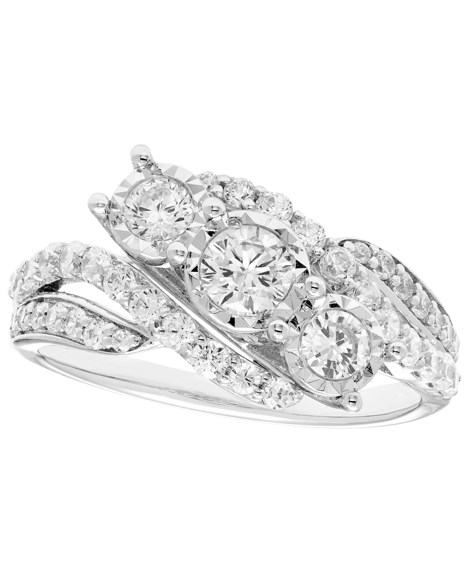 Бриллиантовое кольцо Macy's (1 ct. t.w.) в 10k White Gold