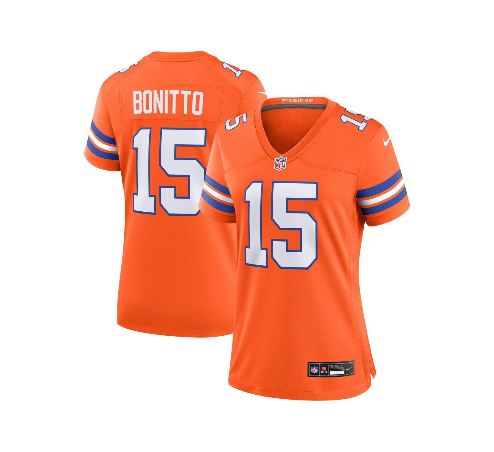 Женская игровая джерси Nike Nik Bonitto Orange Denver Broncos 2 Mile High Collection 1977 Throwback
