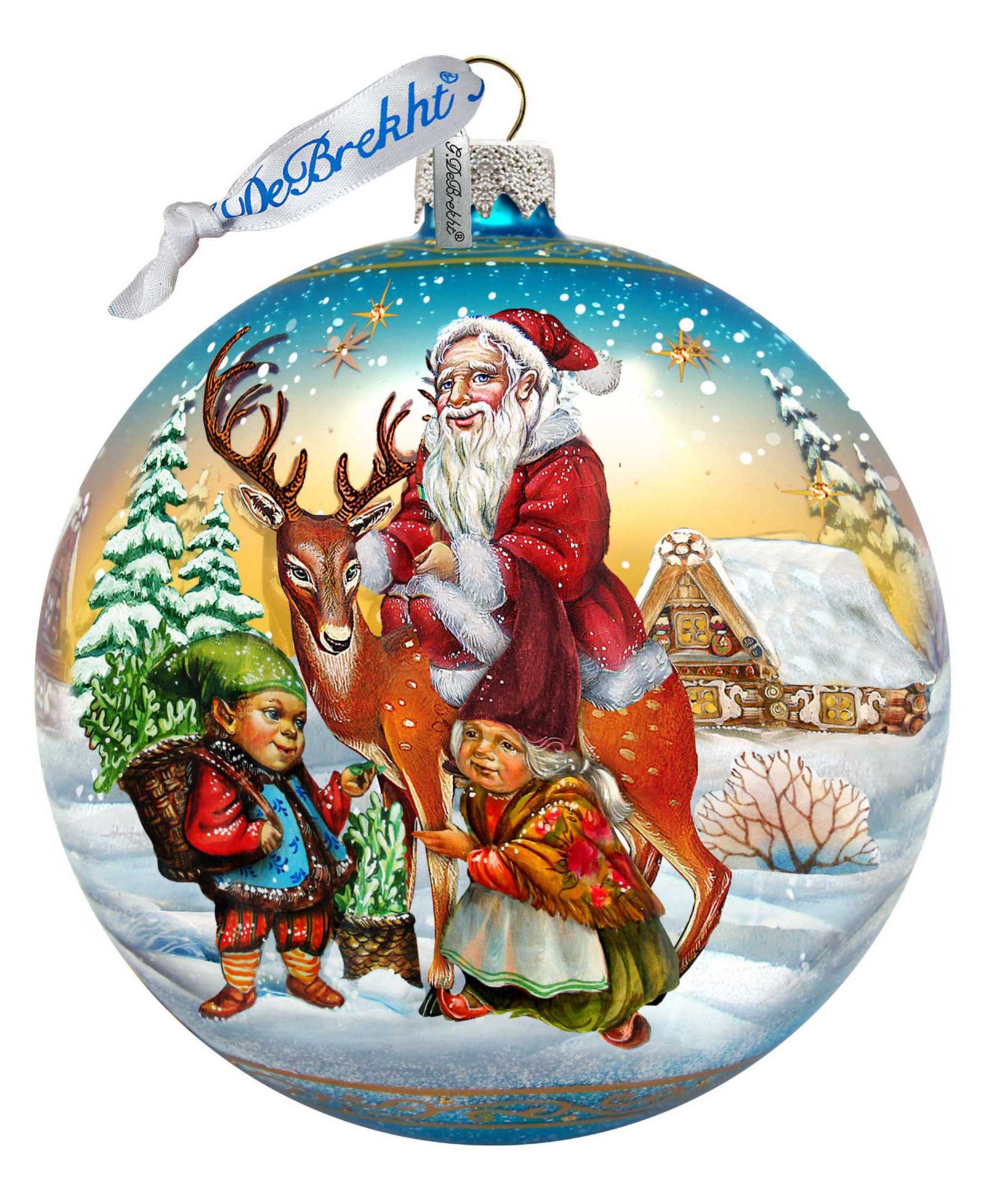 G.DeBrekht Vintage Sleigh Ride Glass Holiday Ornament