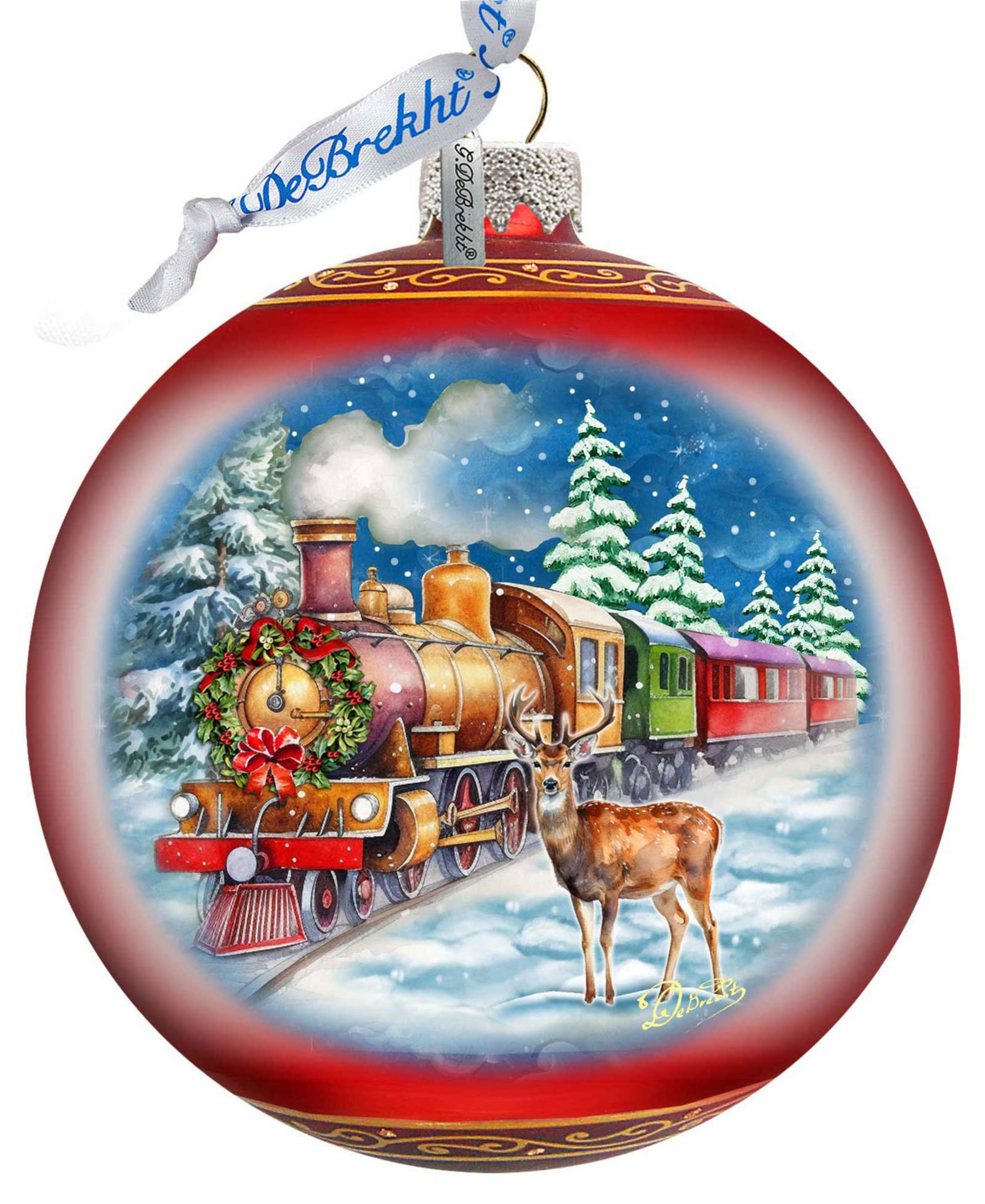 G.DeBrekht Antler Express LE Glass Christmas Ornament
