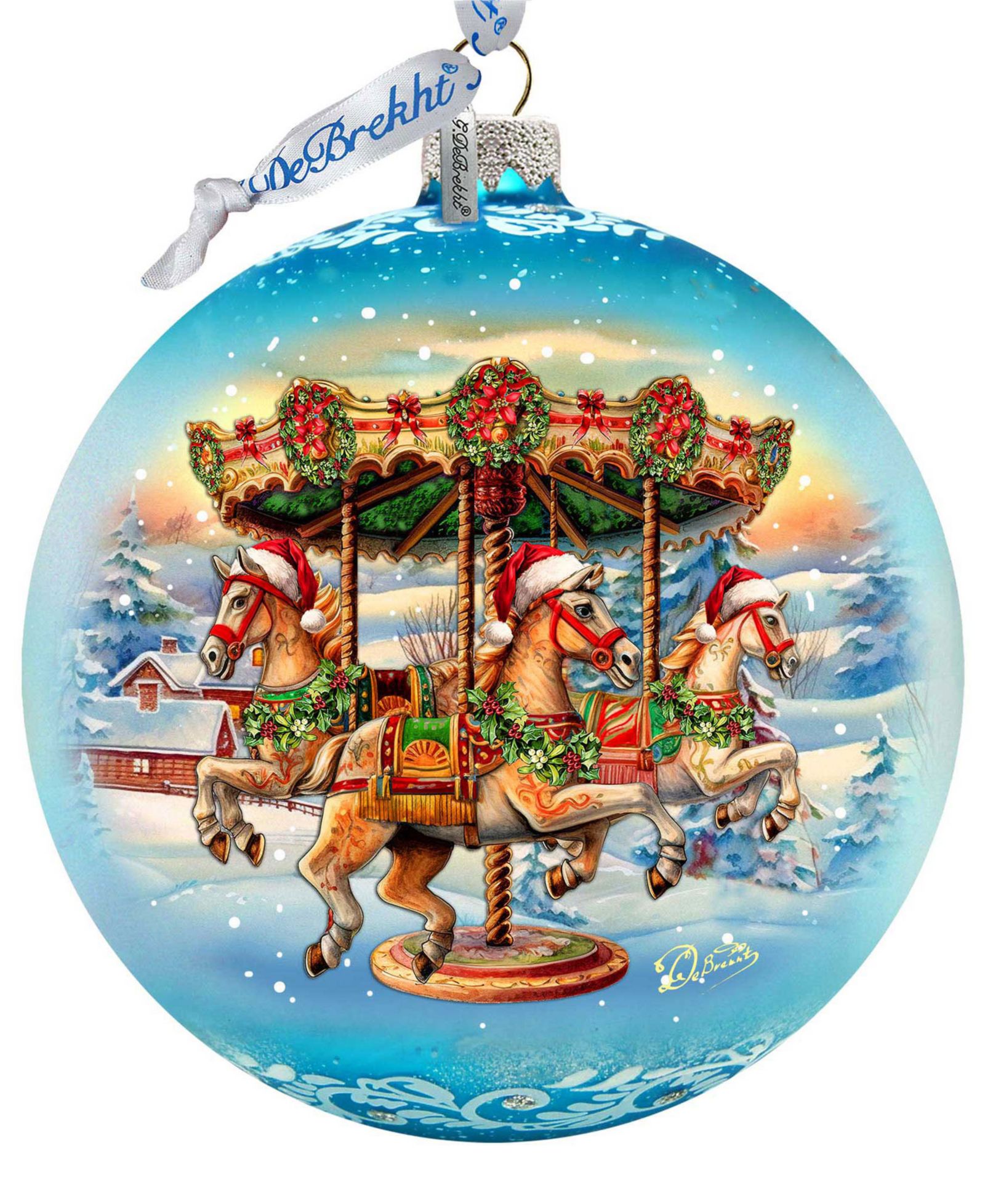 G.DeBrekht Стеклянное рождественское украшение Winter Carousel