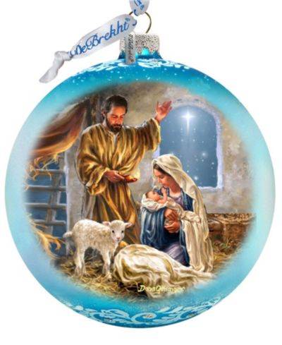 Стеклянное украшение G.DeBrekht A Child Is Born Nativity LE Glass Ornament