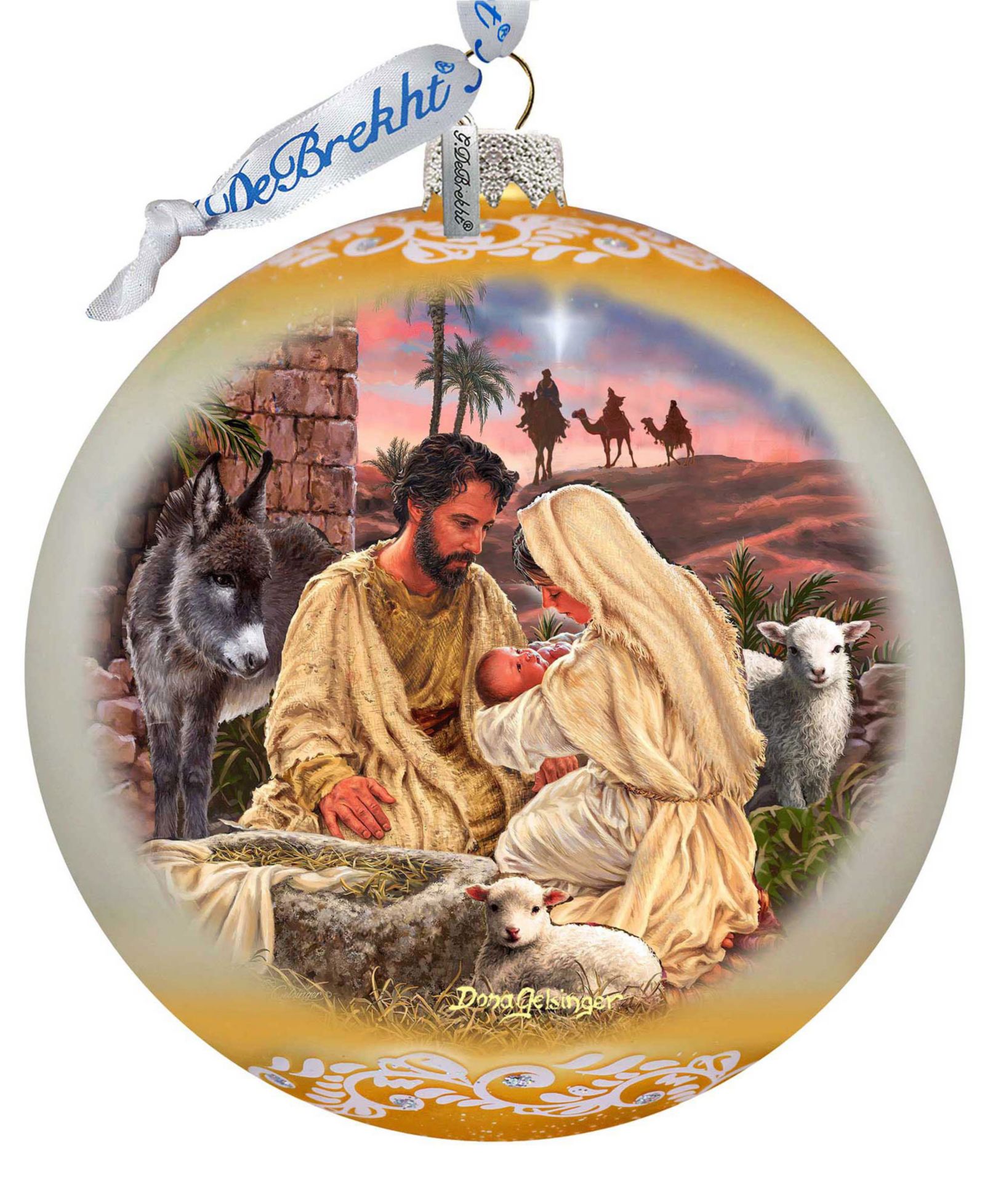 Стеклянный праздничный орнамент G.DeBrekht A Miracle Is Born LE
