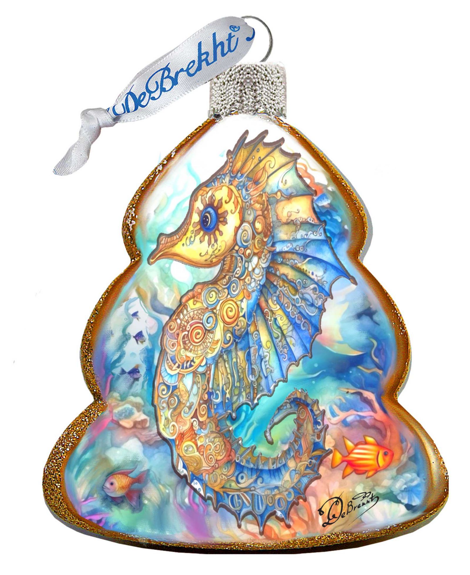 Стеклянное украшение Designocracy Seahorse Christmas