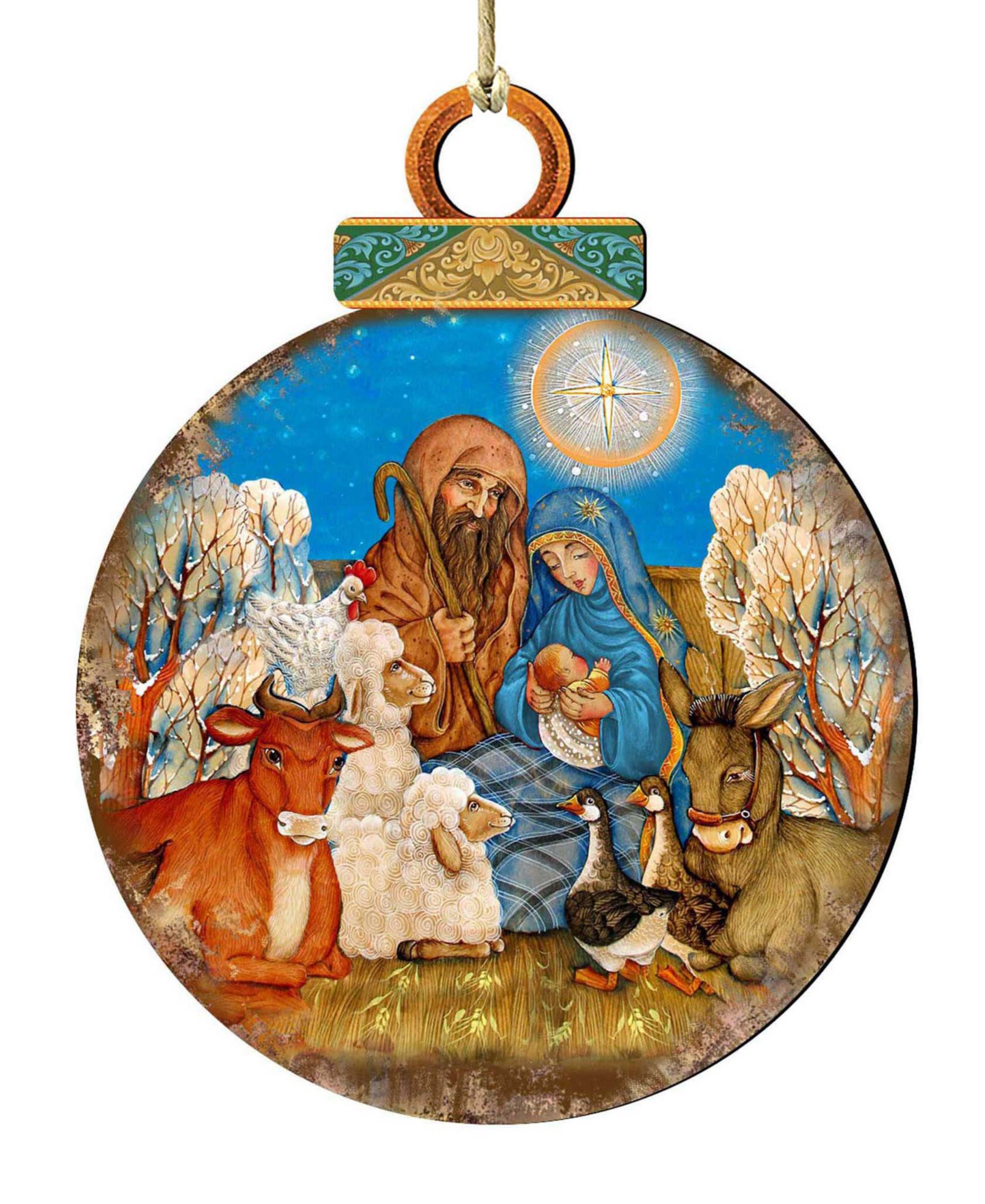 Деревянное украшение Designocracy Nativity Scene