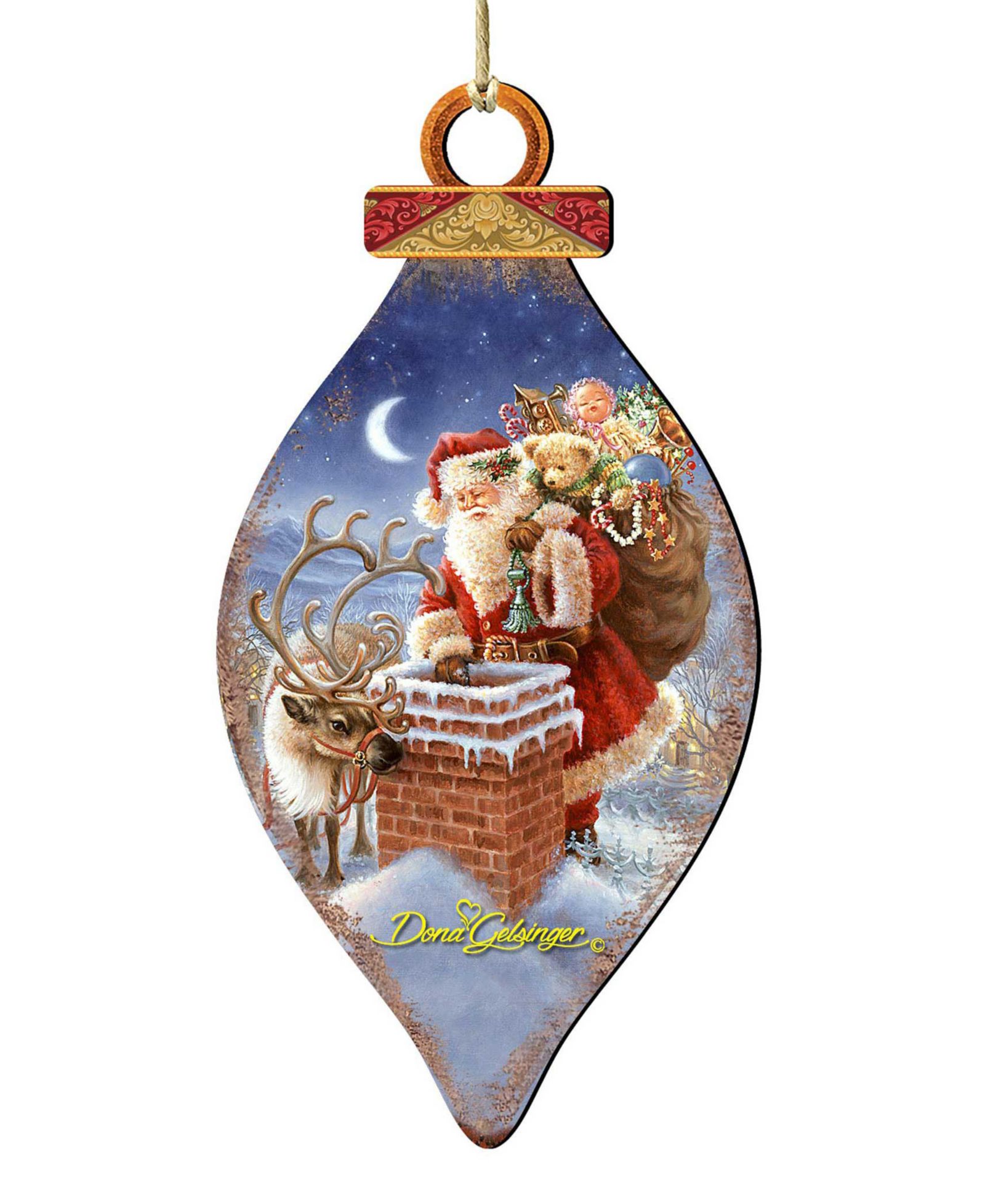 Деревянное украшение Designocracy Faithful Friends Santa