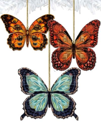 Designocracy деревянные украшения Summer Butterfly, набор из 3 шт.