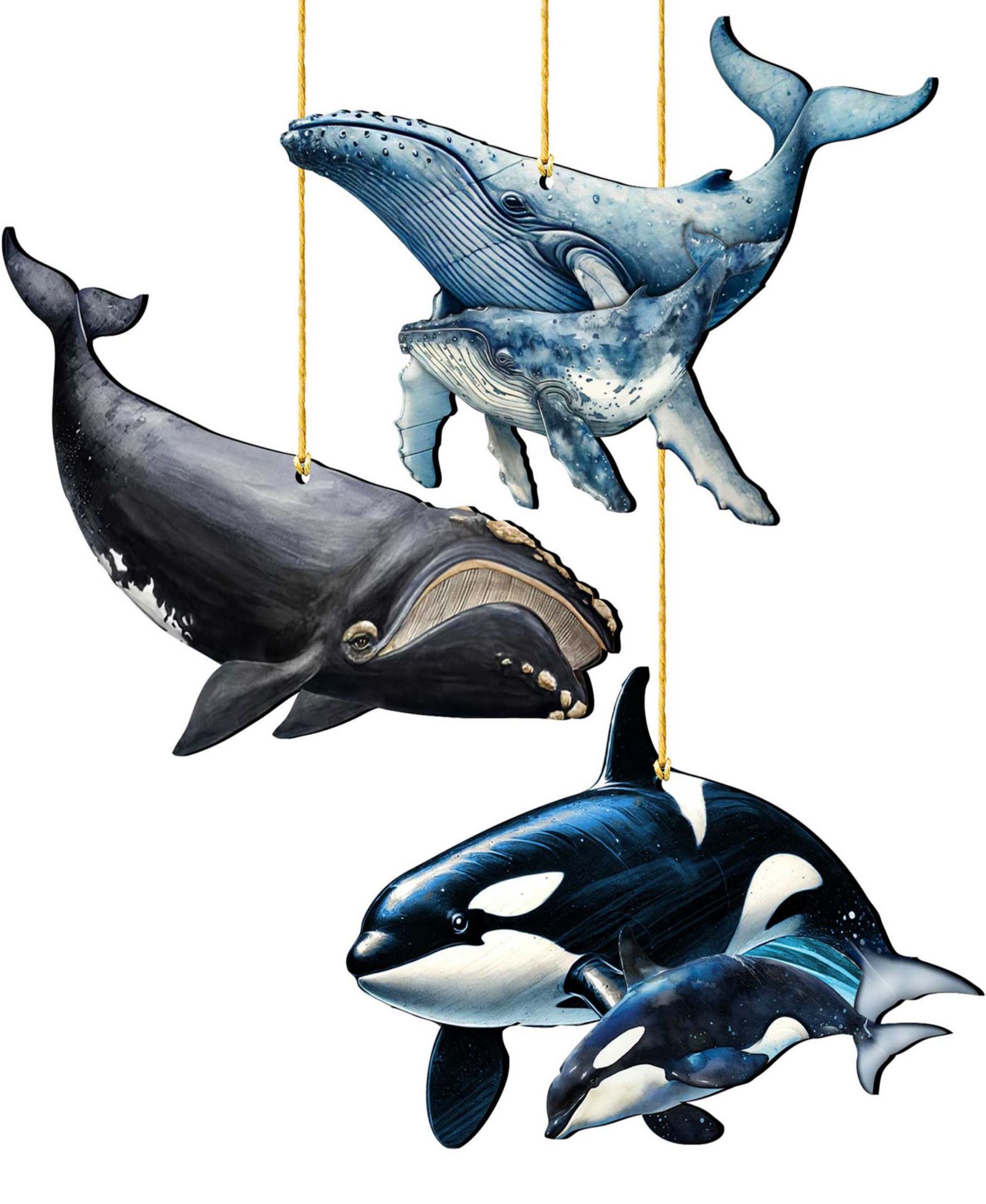 Елочные украшения Designocracy Ocean Life, набор из 3 шт.