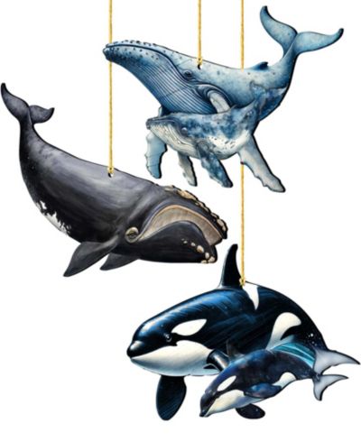 Елочные украшения Designocracy Ocean Life, набор из 3 шт.