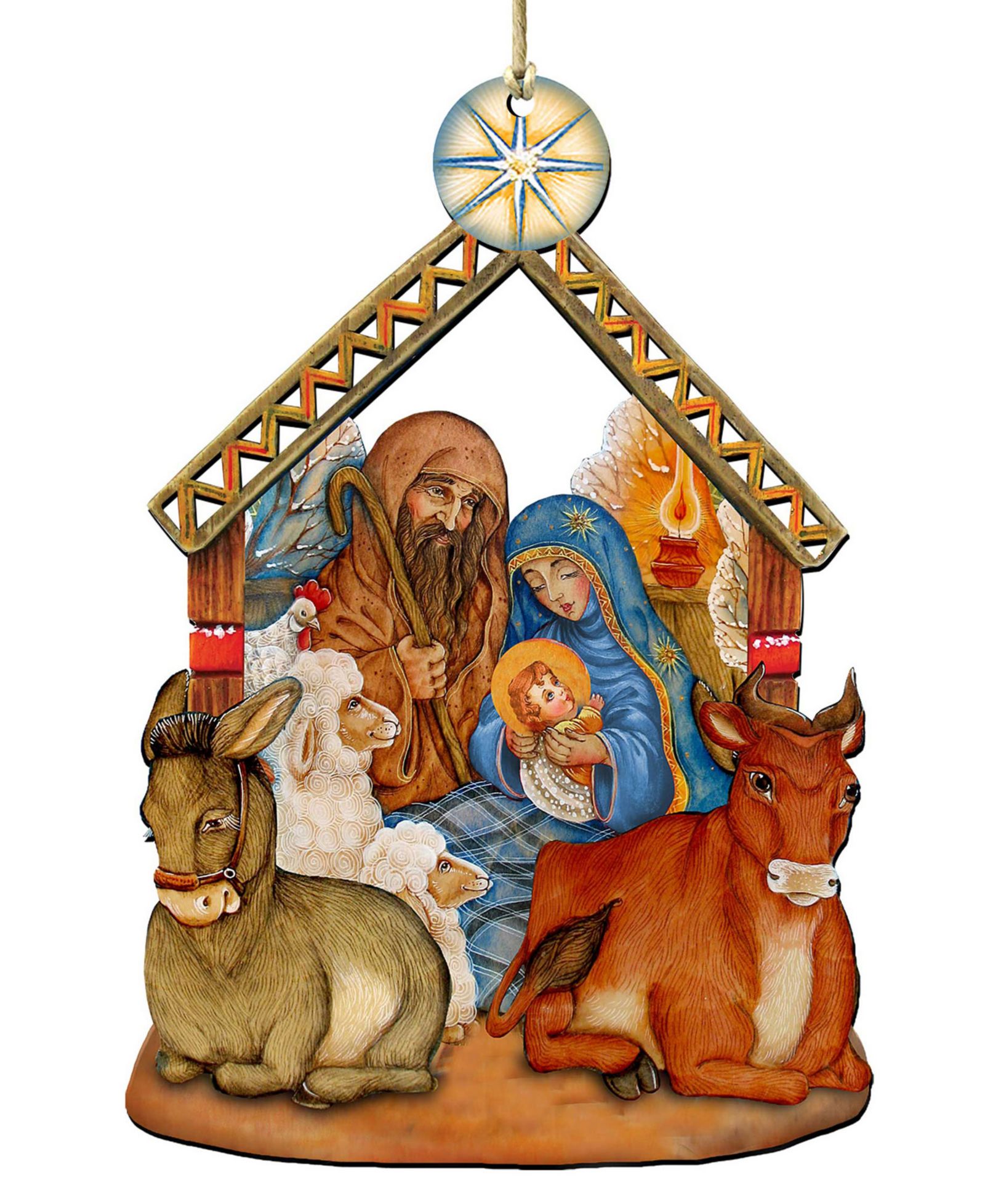 Designocracy Деревянное рождественское украшение Nativity