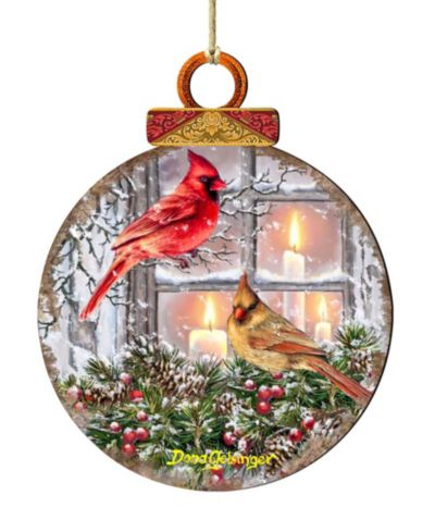 Designocracy House Birds Christmas Wooden Ornament