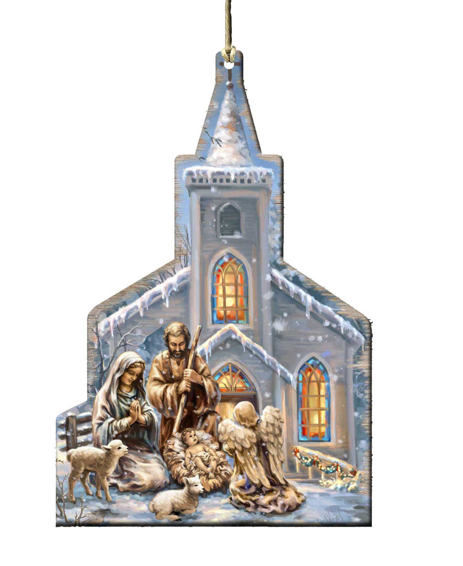 Designocracy деревянное украшение Nativity At the Chapel