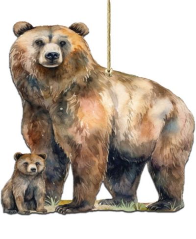 Рождественское украшение Designocracy Grizzly Bear and Cub