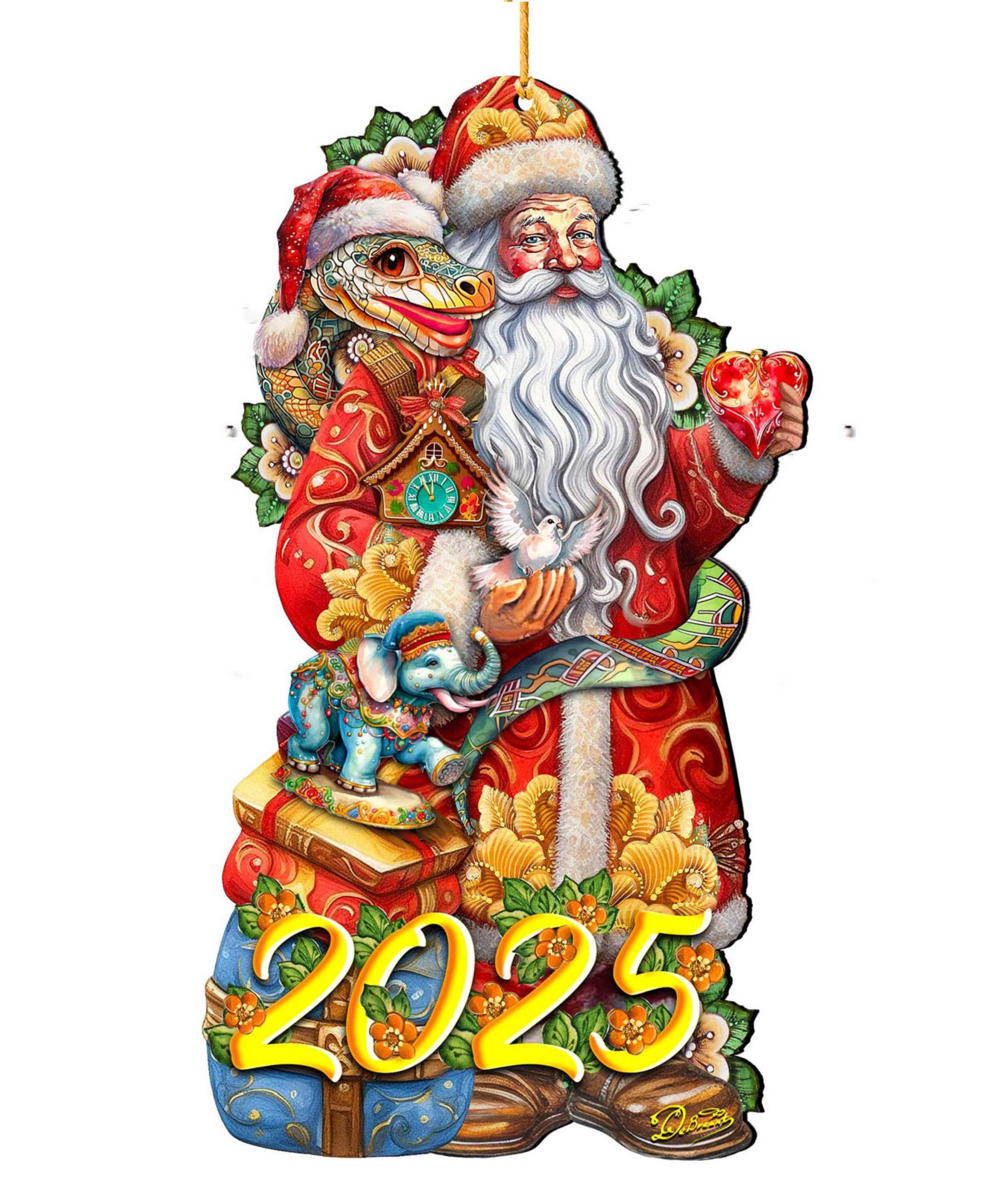 Designocracy украшение Santa with Snake на 2025 год