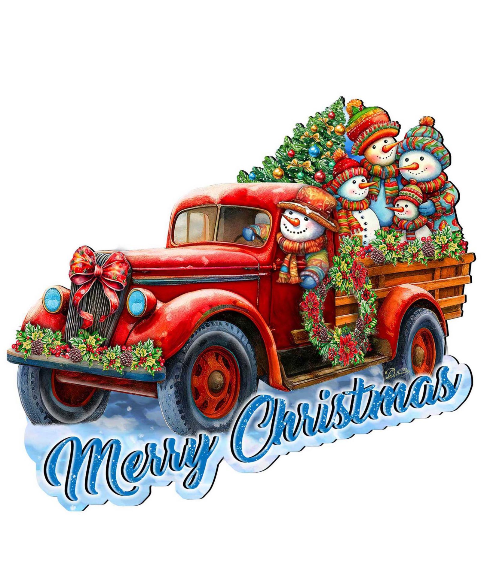 Декоративная подвеска на дверь Designocracy Snowman Family