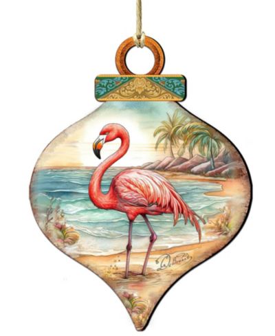 Елочное украшение Designocracy Flamingo Charm Christmas Wood Ornament