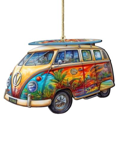 Деревянное украшение Designocracy Hippie Van Christmas
