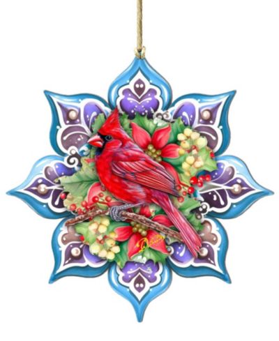 Designocracy рождественское украшение Cardinal Snowflake